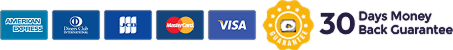 Accepted payment methods and 30-day money-back guarantee