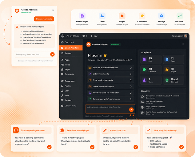 WPilot Claude Assistant plugin