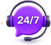 Headset icon representing 24/7 support